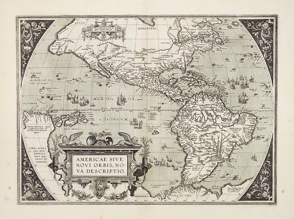 ORTELIUS,A., Americae sive novi orbis, nova descriptio., antique map, old maps