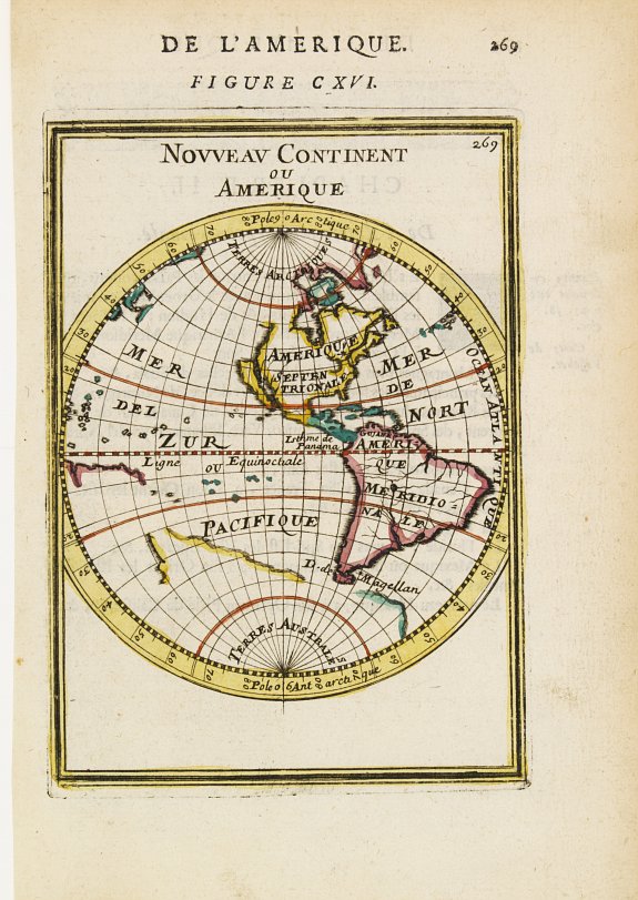 MALLET,A.M., Nouveau Continent ou Amerique., antique map, old maps