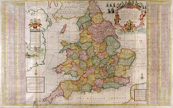 MOLL,H., The South Part of Great Britain called England and Wales..., antique map, old maps