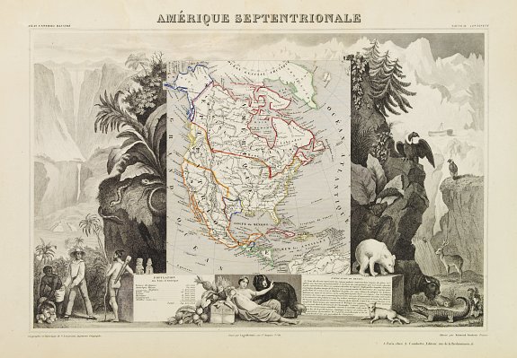 LEVASSEUR,V., Amérique Septentrionale., antique map, old maps