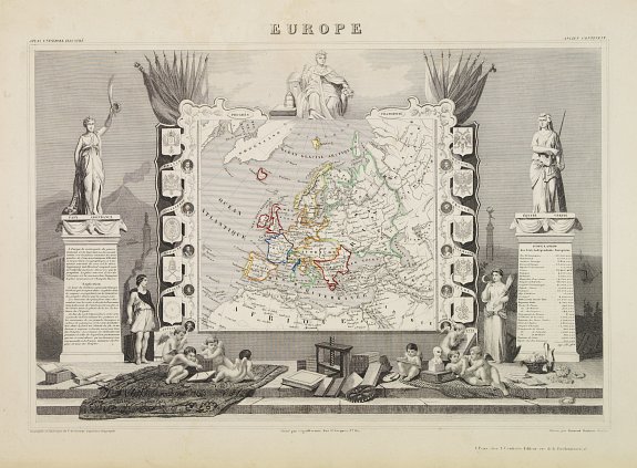 LEVASSEUR,V., Europe., antique map, old maps