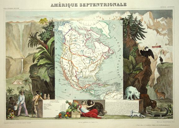 LEVASSEUR,V., Amerique Septentrionale, antique map, old maps