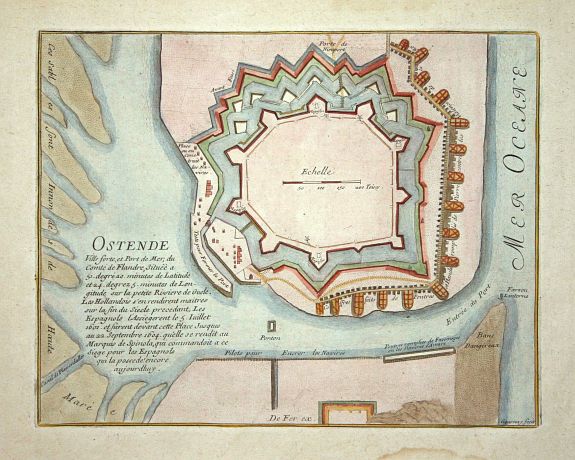 FER, N de, Ostende, antique map, old maps