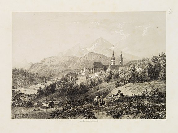 BILLMARK, C.J., Berchtesgaden (Près de Salzbourg)., antique map, old maps