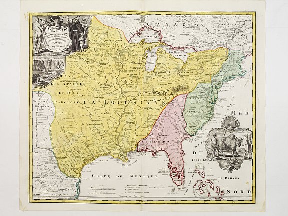 HOMANN,J.B., Amplissimae Regionis Mississipi,.. Provinciae Ludovicianae.., antique map, old maps