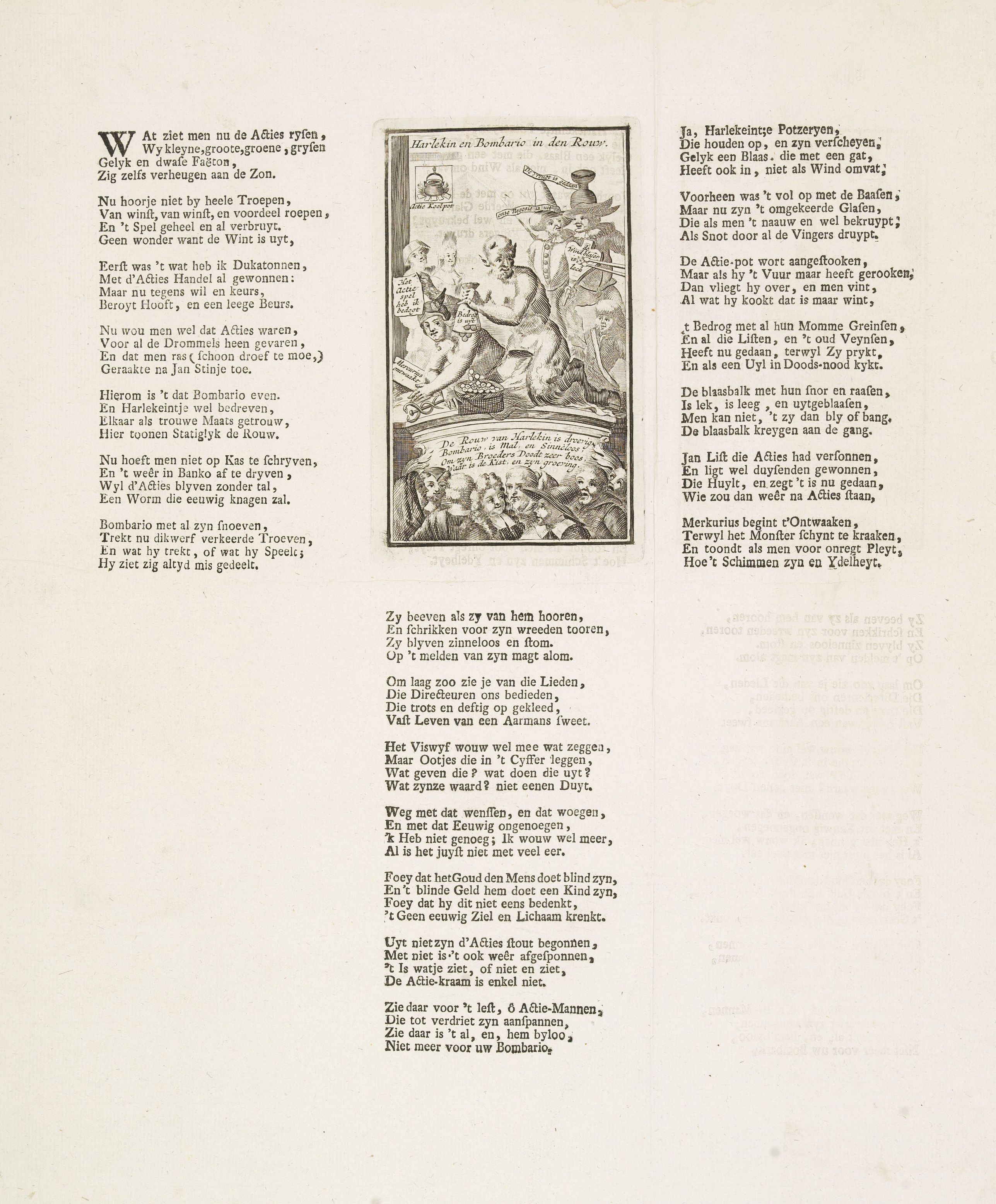 ANONYMOUS, Harlekin en Bombario en den rouw., antique map, old maps