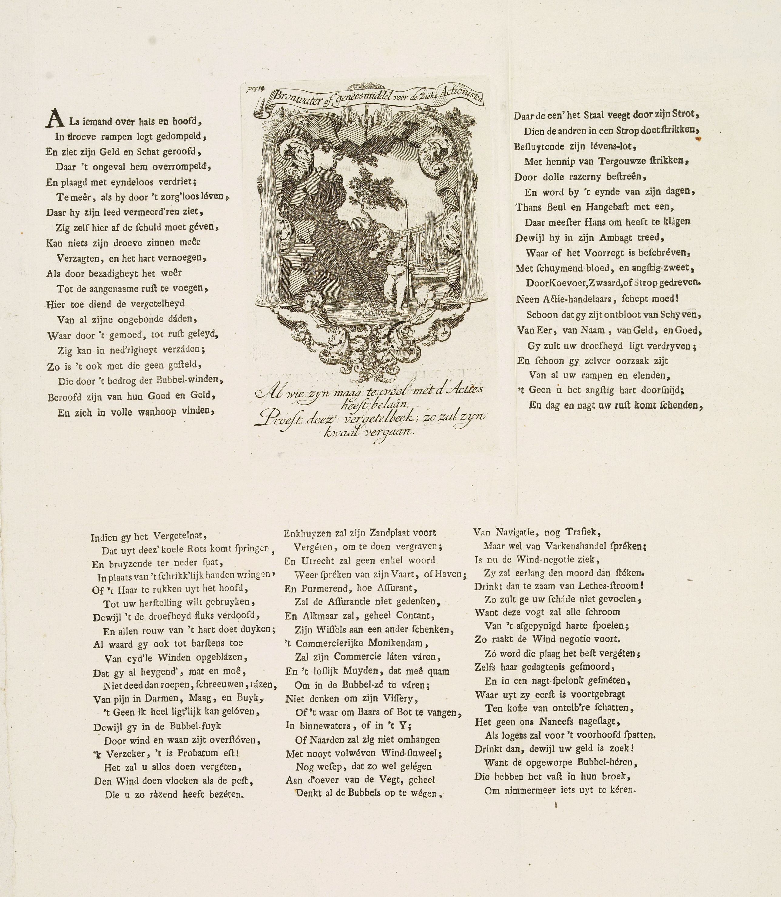 ANONYMOUS, Bronwater of geneesmiddel voor de zieke actionisten., antique map, old maps