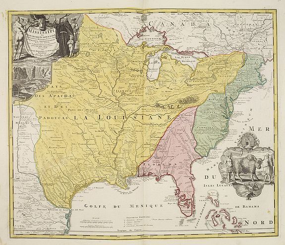 HOMANN, J.B., Amplissimae Regionis Mississipi,.. Provinciae Ludovicianae. . ., antique map, old maps