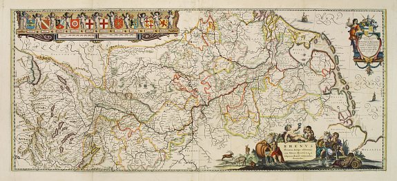 BLAEU,W., Rhenus Fluviorum Europae.., antique map, old maps