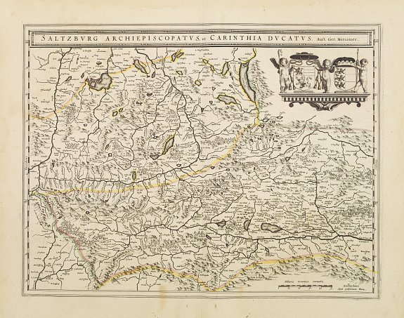 BLAEU,W., Saltzburg Archiepiscopatus, et Carinthia Ducatus, antique map, old maps