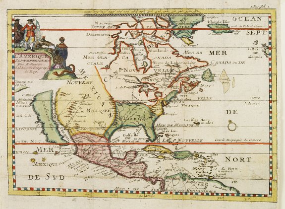 SANSON, N., Amerique Septentrionale Par N.Sanson d\'Abbeville Geograph du Roy., antique map, old maps