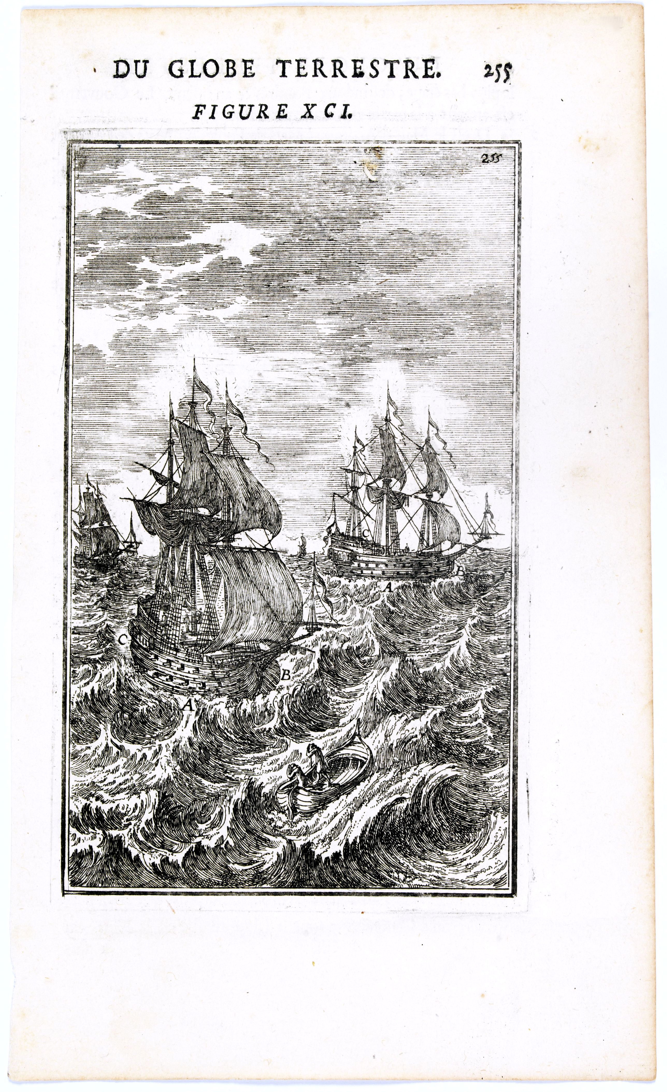 MALLET,A.M., (Ships on full sea), antique map, old maps