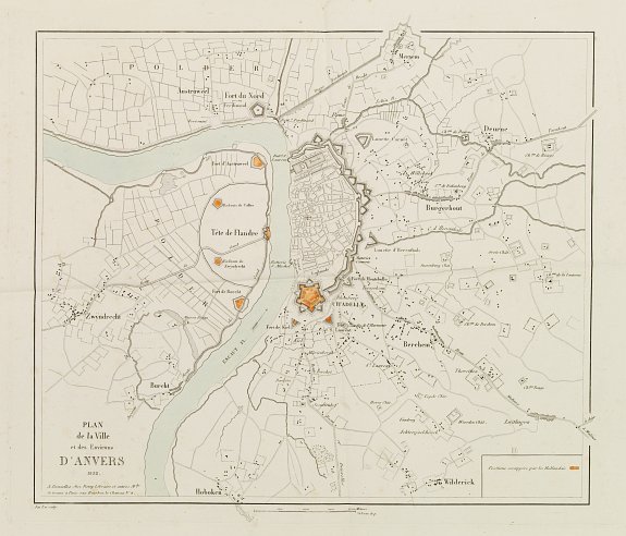 REMY, Plan de la Ville et des Environs d'Anvers., antique map, old maps