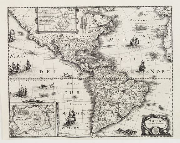 MERIAN,M., America noviter delineata., antique map, old maps