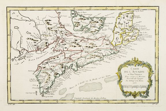 BELLIN,J.N., Carte de l' Accadie et Pais Voisins.., antique map, old maps