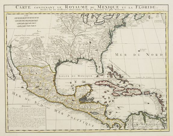 CHATELAIN, H., Carte contenant le Royaume du Mexique et la Floride., antique map, old maps