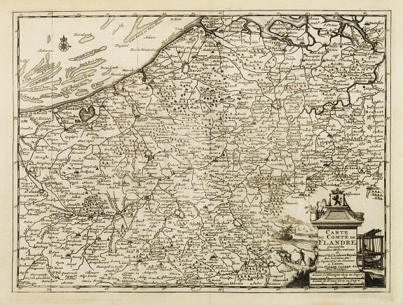AA, P. van der, Carte du Comté de Flandre, suivant les nouvelles observations. . ., antique map, old maps