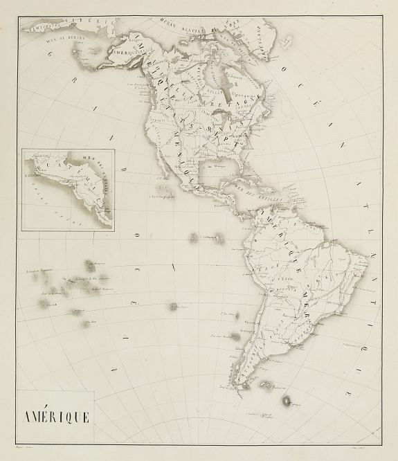 PEIGNE, V., Amérique., antique map, old maps