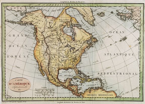 COLLIN, E., Carte d' Amérique Septentrionale 1817., antique map, old maps