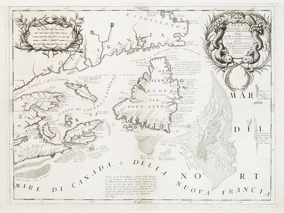 CORONELLI,V.M., Canada Orientale nell' America Settentrionale .., antique map, old maps