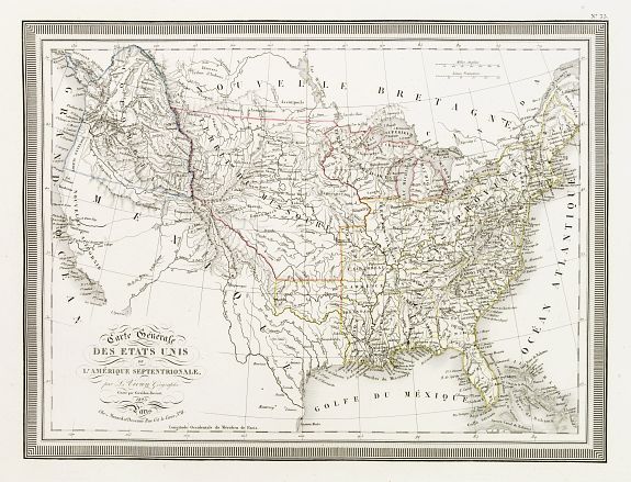 MENARD & DESENNE, Carte Générale des Etats Unis de L''Amérique Septentrionale.., antique map, old maps