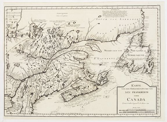 BELLIN,J.N., Karte von dem Ostlichen-Stucke von Neu Frankreich oder Canada.., antique map, old maps