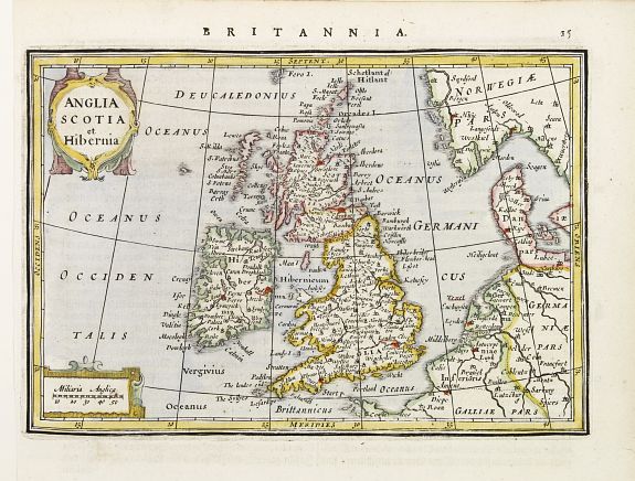 JANSSONIUS,J., Anglia Scotia et Hibernia., antique map, old maps