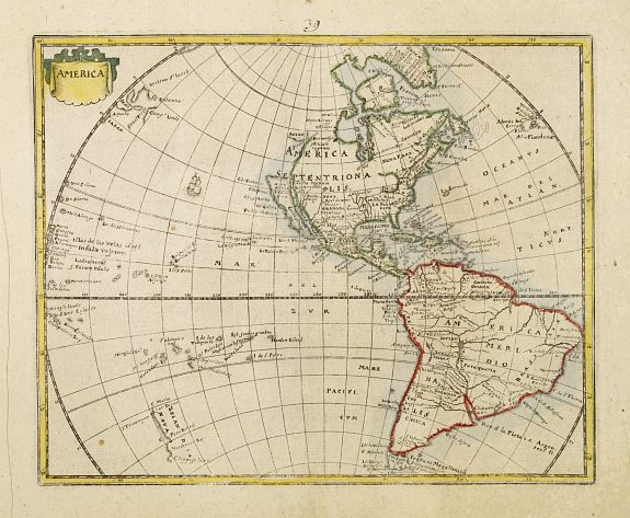 BUNONIS,J., America., antique map, old maps