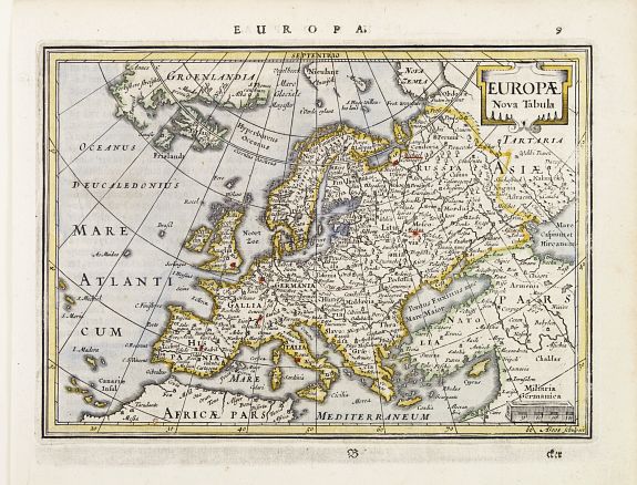 JANSSONIUS,J., Europae Nova Tabula., antique map, old maps