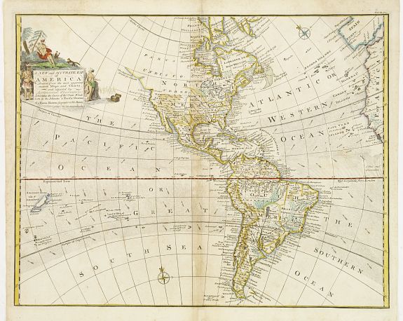 BOWEN, E., A New and Accurate Map of America.., antique map, old maps