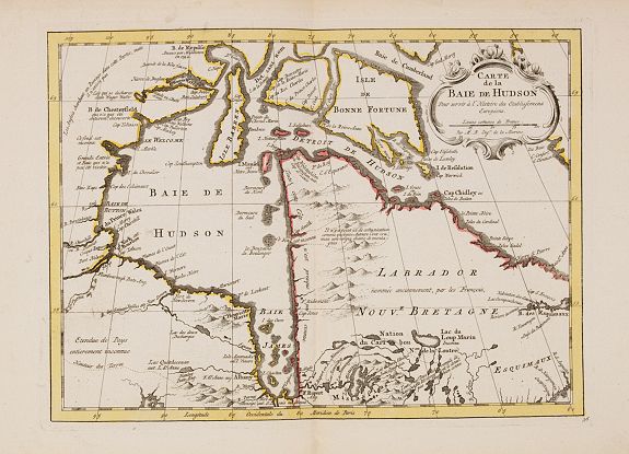 HARREVELT, E. van / CHANGUION, D.J., Carte de la Baie de Hudson. . ., antique map, old maps
