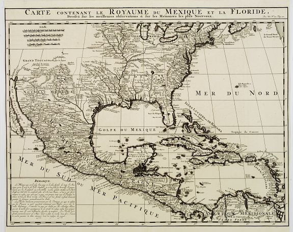 CHATELAIN, H., Carte contenant le Royaume du Mexique et la Floride., antique map, old maps
