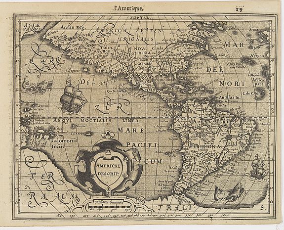 MERCATOR,G. / HONDIUS,J., Americae Descrip., antique map, old maps