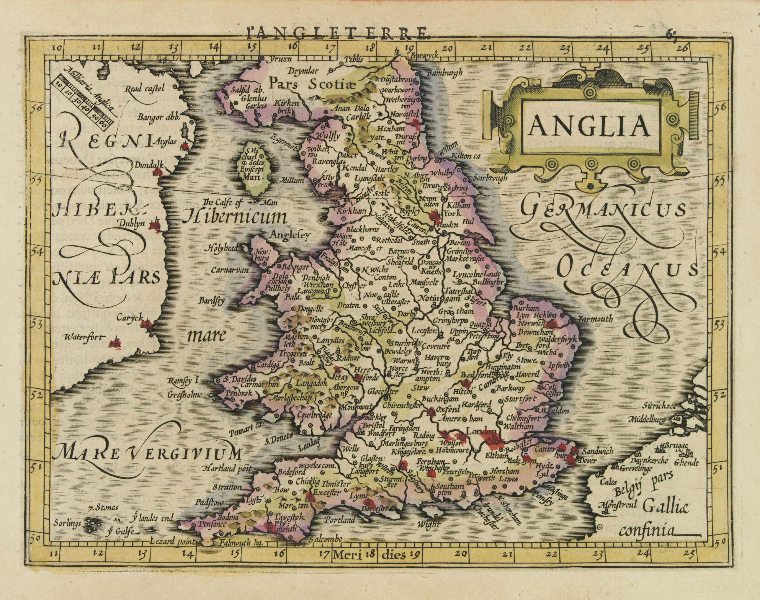 MERCATOR, G. / HONDIUS, J., Anglia., antique map, old maps