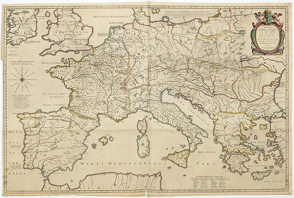 BLAEU, W., Imperii Caroli Magni.., antique map, old maps