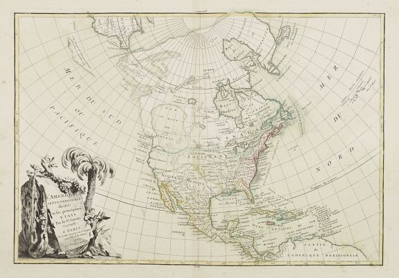 LATTRÉ / JANVIER,Sr., L' Amerique Septentrionale divisée en ses principaux Etats... (Sea of the West), antique map, old maps