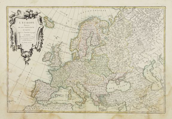 LATTRÉ / JANVIER,Sr., L'Europe divisée en ses principaux Etats.., antique map, old maps