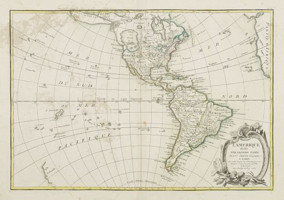 LATTRÉ / JANVIER,Sr., L' Amerique divisée par Grands Etats. . ., antique map, old maps