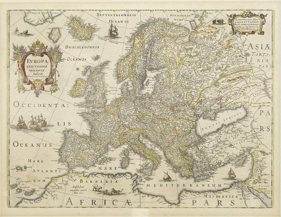 HONDIUS,H., Europa exactissimae descripta., antique map, old maps