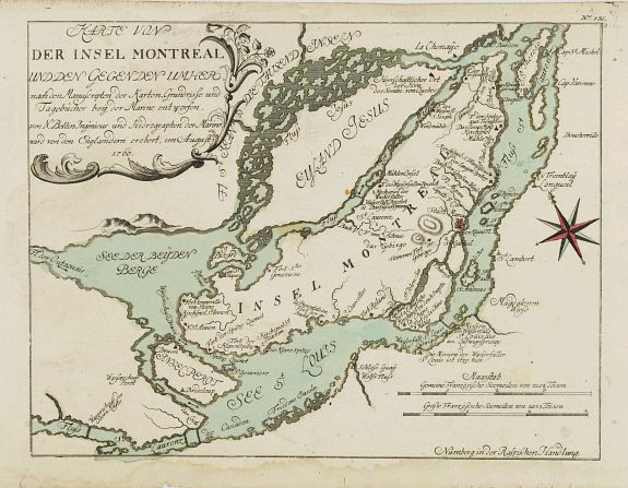 RASPISCHEN HANDLUNG, Karte von der Insel Montreal.., antique map, old maps