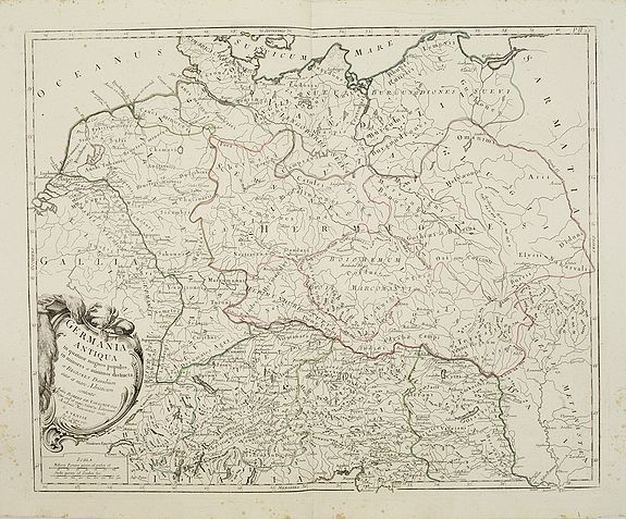 SANTINI, P. / REMONDINI, M., Germania Antiqua in quatuor magnos populos.., antique map, old maps