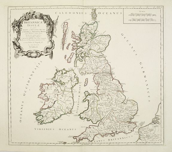 SANTINI, P. / REMONDINI, M., Britannicae Insulae in quibus Albion.. Et Ivernia.., antique map, old maps