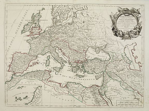 SANTINI, P. / REMONDINI, M., Romani Imperii occidentis .. Tabula Geographica.., antique map, old maps