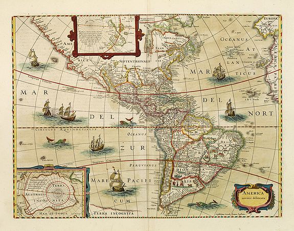 JANSSONIUS, J., America noviter delineata., antique map, old maps