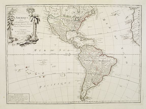 SANTINI, P. / REMONDINI, M., L'Amérique divisée en ses principaux Etats. . ., antique map, old maps