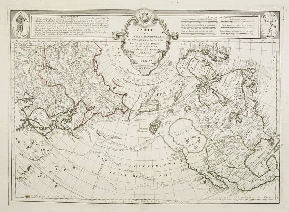 SANTINI, P. / REMONDINI, M., Carte des nouvelles decouvertes au Nord de la Mer du Sud., antique map, old maps