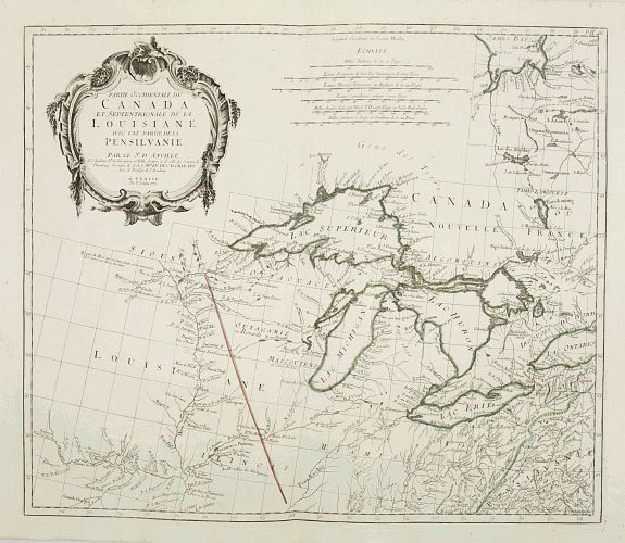 SANTINI, P. / REMONDINI, M., Partie Occidentale du Canada et Septentrionale de la Louisiane.., antique map, old maps