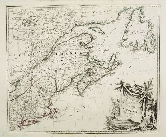 SANTINI,P. /REMONDINI,M., Partie Orientale du Canada avec la Nouvelle Angleterre.., antique map, old maps