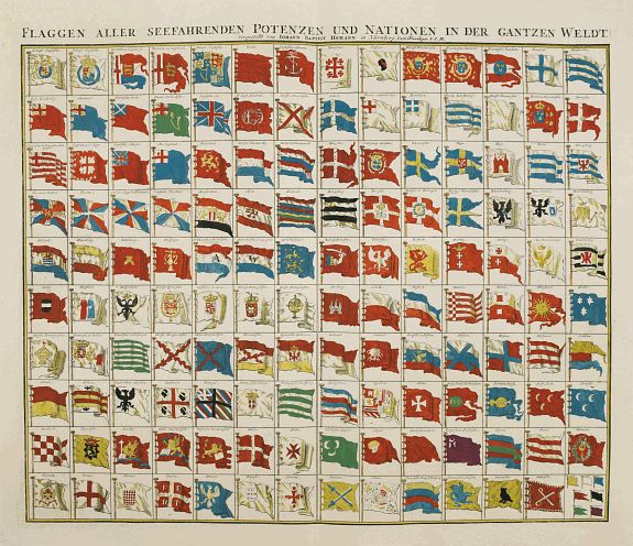 HOMANN,J.B., Flaggen aller seefahrenden potenzen und nationen.., antique map, old maps