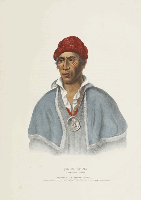 McKenney, Thomas Loraine and James Hall., Qua-Ta-Wa-Pea a Shawanoe chief., antique map, old maps